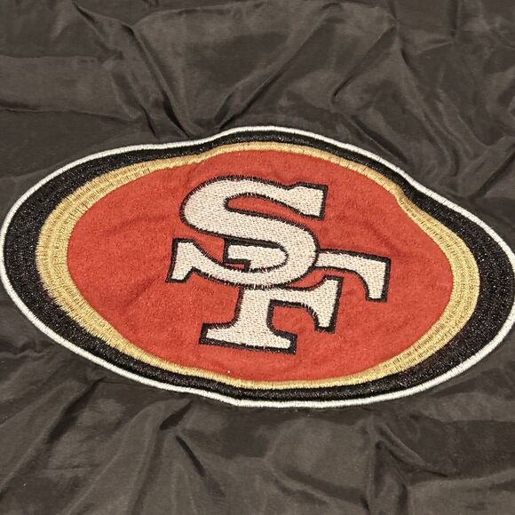 Y2k NFL 49ers Jacket Mens Medium San Francisco Windbreaker Bomber Fleece Line - Picture 2 of 15